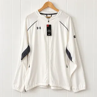 Photo of Under Armour Pullover Mens 3XL White 1/4 Zip Loose Fit Fosber Logo NWT