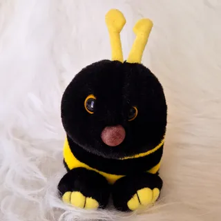 Photo of Vintage 1994 MJC Swibco Puffkins Buzz Bumblebee Bee Bean Bag Plush Toy