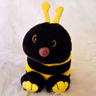 Photo of Vintage 1994 MJC Swibco Puffkins Buzz Bumblebee Bee Bean Bag Plush Toy