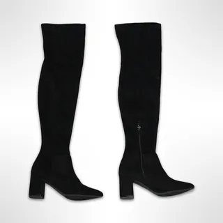 Photo of Steve Madden Shaya Black Faux Suede Over The Knee Boots Block Heel Size 6M