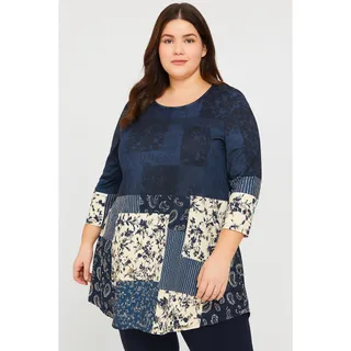 Photo of NWT Lily By Firmiana Blue Floral Paisley Top 3XL