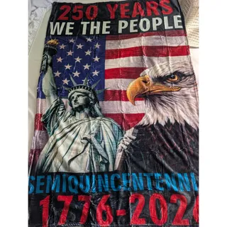 Photo of Americas 250th Birthday USA We The People , Eagle, Statue of Liberty Throw NEW