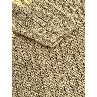 Photo of J Jill Textured V-Neck Sweater Size S Mustard Gold Lightweight Knit