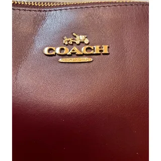 Photo of Authentic Coach Ava Tote Burgundy Smooth Leather Suede Croc Trim Shoulder Bag