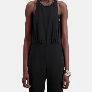 Photo of The Kooples Black Crepe Jumpsuit Chain Neck Size 0