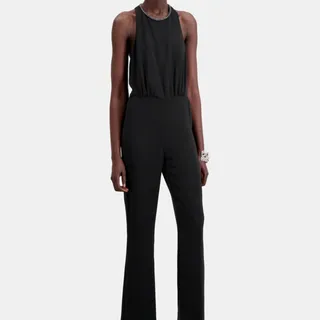 Photo of The Kooples Black Crepe Jumpsuit Chain Neck Size 0