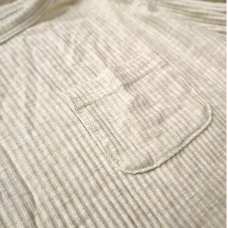 Photo of Little Sleepies PLAY Ribbed Long Sleeve Pocket Tee | Unisex 3T | Oatmeal Bamboo