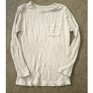 Photo of Little Sleepies PLAY Ribbed Long Sleeve Pocket Tee | Unisex 3T | Oatmeal Bamboo