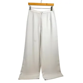 Photo of Mugler Vintage Womens 4 Beige French High Waisted Wide Leg Trousers Luxe