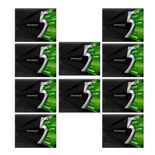 Photo of 5 Gum Sugar Free Gum, Spearmint Rain Chewing Gum, 15 Sticks, 10-count | New
