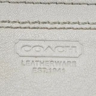 Photo of Coach Leather Est. 1941 White Chalk Leather Mini Skinny ID & Keychain Wallet