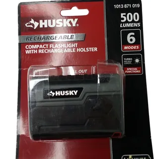 Photo of Husky 500-Lumen Compact Rechargeable Flashlight with Holster USB-C 91648