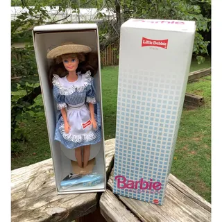 Photo of Vintage 1992 Little Debbie Barbie Collector Edition Gingham Dress Straw Hat