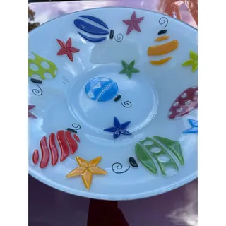 Photo of Block China & Crystal 15" Ornament Deep Bowl, Round Glass Christmas