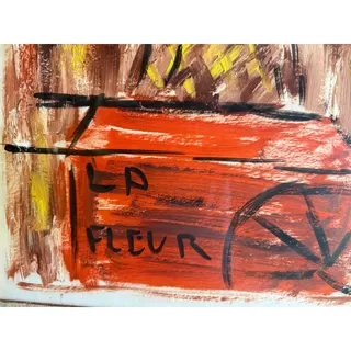 Photo of Francois Paris Original Mixed Media Newspaper Painting Big Eye Girl - La Fleur