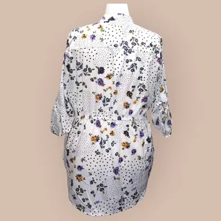 Photo of MPH Collection Floral Tunic Top XL White Spring Casual Resortwear NWT
