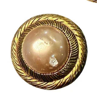 Photo of Vintage Chanel Round Pearl Clip-On Earrings – Gold-Tone (Made in France)