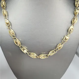 Photo of 10k Yellow Gold Fancy Turkish Diamond Cut Vintage Chain Necklace 28"