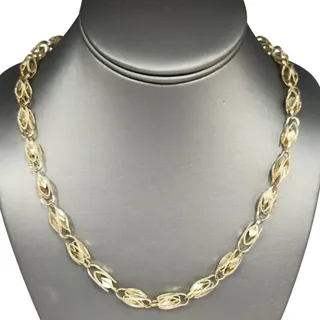 Photo of 10k Yellow Gold Fancy Turkish Diamond Cut Vintage Chain Necklace 28"