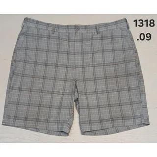 Photo of Perry Ellis (40) Gray Plaid Flat Front Dress Chino Shorts