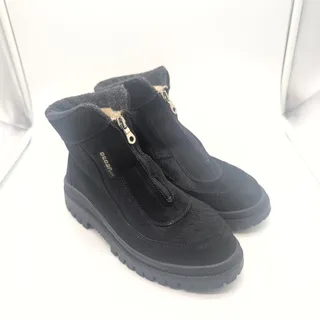 Photo of Oscar Sport Black Fur and Leather Zip Apres-Ski Italian Made Boots Women's 7.5