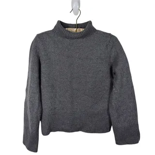 Photo of Halston Womens Merino Wool Mock Neck Sweater XL Gray Minimal Quiet Luxury Fall