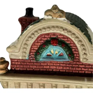 Photo of McFay's Greenhouse Lighted Christmas Village Flower Shop Vintage Victorian Holiday Decor Gift for Gardener Glass Greenhouse Mantel