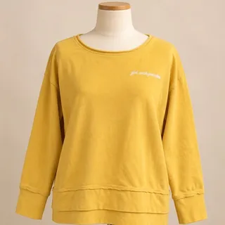 Photo of Rachel Hollis Girl Wash Your Face Mustard Yellow Sweatshirt Small S Embroidered