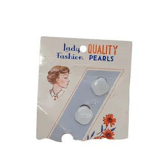 Photo of Lady Fashion 2 faux pearl shank Vintage Costume Crafting