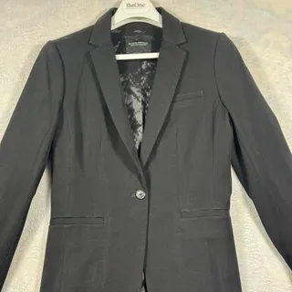 Photo of Banana Republic Long and Lean Blazer Womens 4 Black Marzotto Italian Jacket