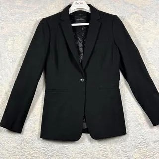 Photo of Banana Republic Long and Lean Blazer Womens 4 Black Marzotto Italian Jacket