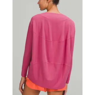 Photo of Lululemon Back in Action Nulu Long Sleeve Shirt Size L Pink Lychee Athleisure