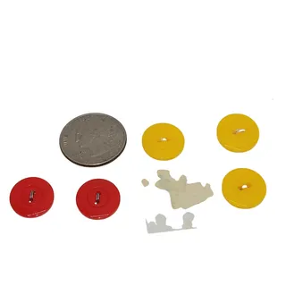 Photo of 2 partial packs two hole flat Red Yellow Vintage Costume Crafting 