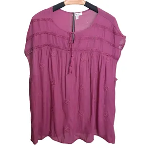 Photo of NWOT Como Blu Purple Long sleeve Peasant Style Top Size 2X