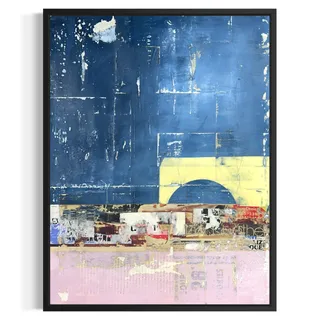 Photo of Original Mixed Media Modern Art Collage Painting 18x24 "Vinolent" Signed