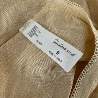 Photo of Vintage Underscore Sheer Nylon Panty Mushroom Gusset #759134 Beige Size 5
