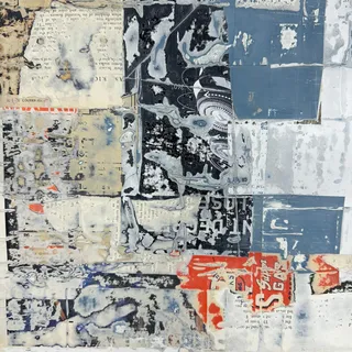 Photo of Original Mixed Media Modern Art Collage Painting 18x24 "Helmet Laws Suck" Signed