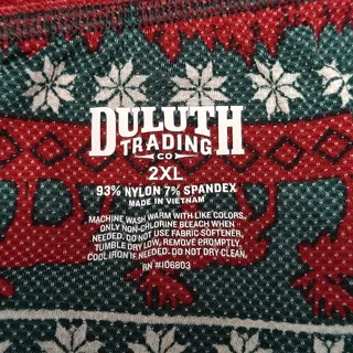 Photo of Duluth Trading Buck Naked Pattern Boxer Briefs Moose Fair Isle Red Green Men 2XL