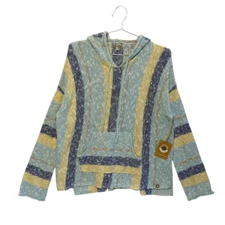 Photo of Levitate Daybreak Sweater NWT Women's Sz S Aqua Blue Striped Hooded Long Sleeves