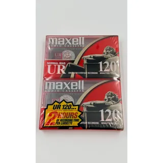 Photo of Maxell UR 120 Blank Audio Cassette Tapes Lot of 2 New Sealed Normal Bias Type I