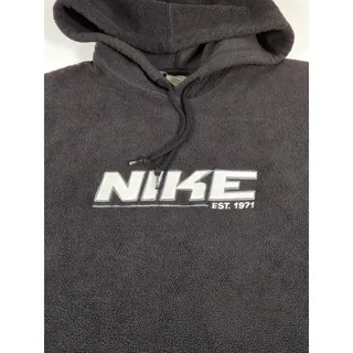Photo of Vintage Y2K Nike Est 1971 Fleece Hoodie XL Charcoal Center Swoosh 2000s