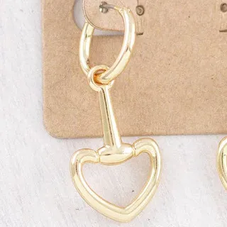 Photo of Heart Horse Bit Hoop Earrings – Gold Tone