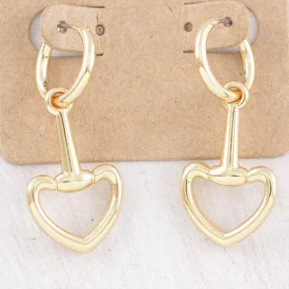 Photo of Heart Horse Bit Hoop Earrings – Gold Tone