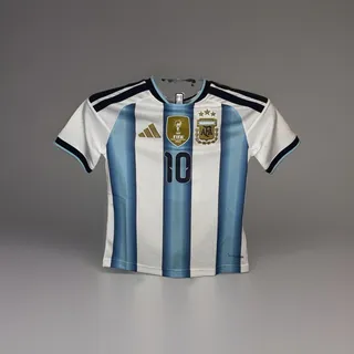 Photo of Argentina Adidas Home Youth #10 Messi Jersey White/Baby Blue Black KA8115 Size S