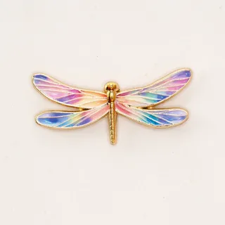 Photo of Iridescent Dragonfly Pin – Gold Tone