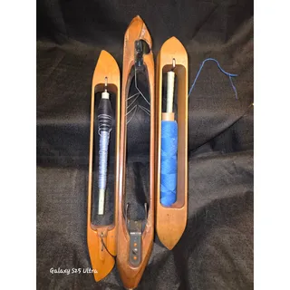Photo of Lot 3 Vintage Wooden Weaving Loom Boat Shuttles Southern Bobbins Textile Mill