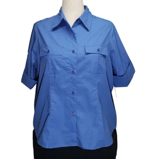 Photo of Vintage 90s Mountain Lake Utility Camp Shirt 1X Blue Gorpcore Coastal Granola