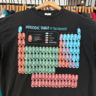 Photo of Vintage 2002 The Periodic Table of Elements Faded Science Tee Black