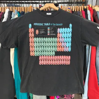 Photo of Vintage 2002 The Periodic Table of Elements Faded Science Tee Black