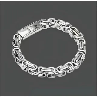 Photo of Stainless Steel Byzantine Chain Bracelet Silver Tone 24 Inch Unisex
